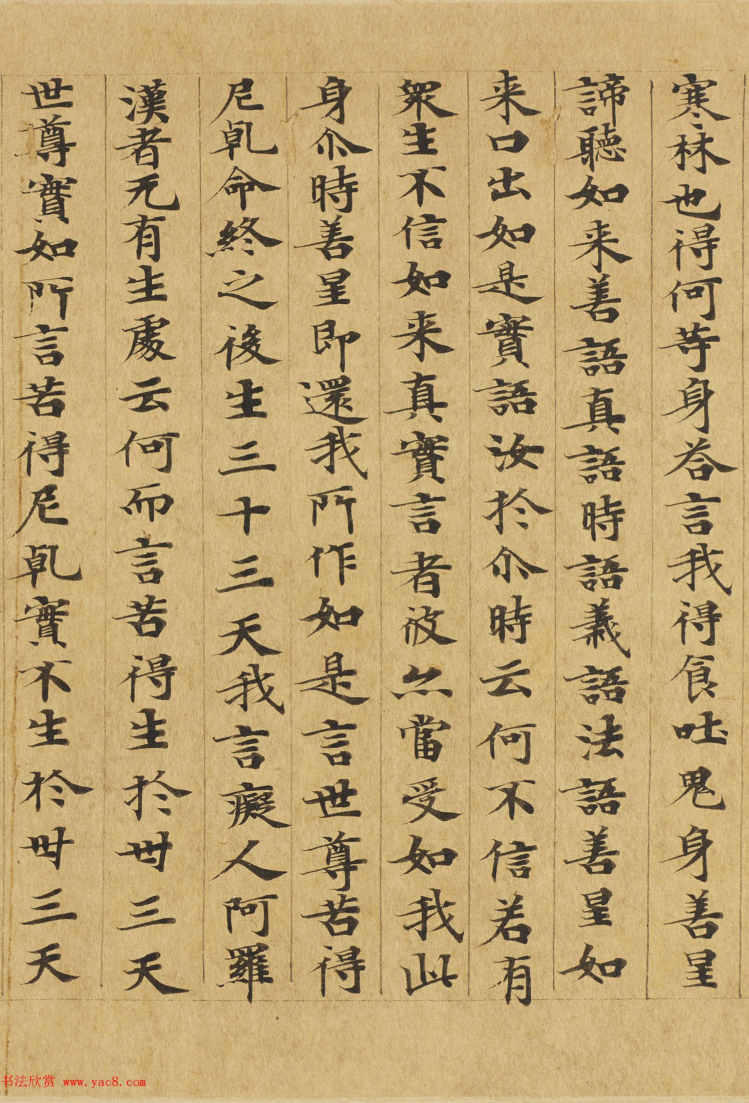 楷书高清大图欣赏《大般涅槃经迦叶菩萨品第十二》